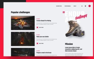 Survival Web Template For Adobe XD