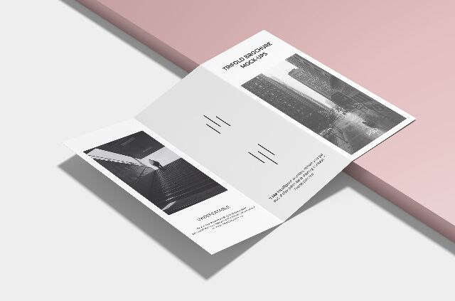 A4 Size Trifold Brochure Mockup PSD