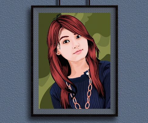 Photo Frame Hanging On The Wall PSD Mockup