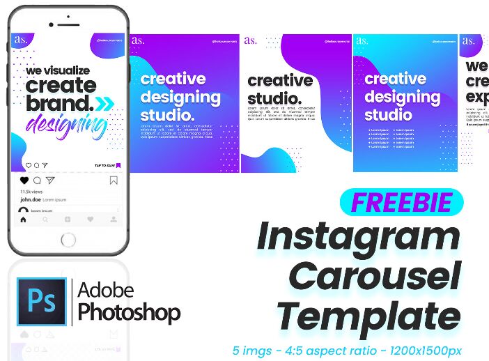 Instagram Carousel Template PSD