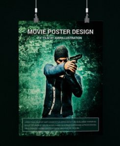 Movie Poster Template PSD Mockup