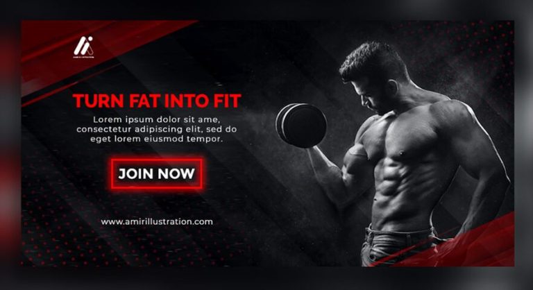 GYM Fintess Banner Template PSD