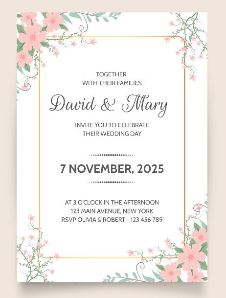 Wedding invitation Template Design Vector