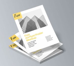 A4 Size Flyer & Poster PSD Mockups