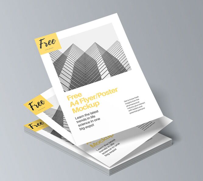 A4 Size Flyer & Poster PSD Mockups