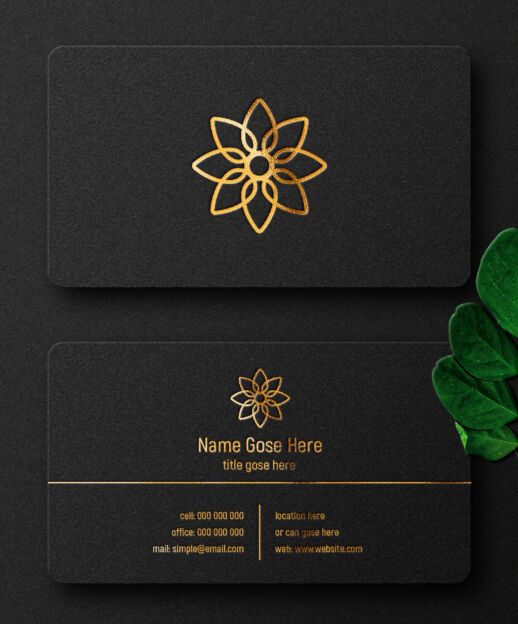 Dark Luxury Business Card Mockup PSD Mockup