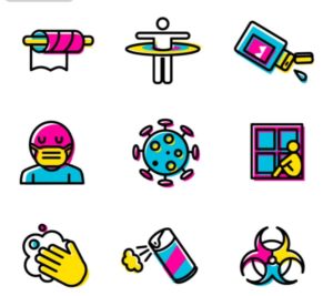 COVID-19 Pandemic Icon Set Vector