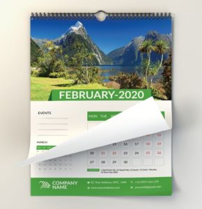 Wall Calendar Template For Adobe Photoshop & Illustrator