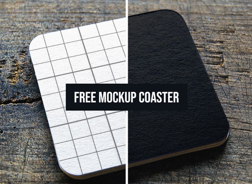 Download Free Realistic Coaster Mockup PSD - TitanUI