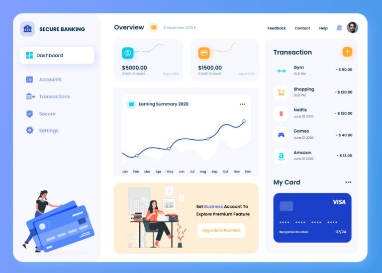 Clean Banking Dashboard Template For Figma