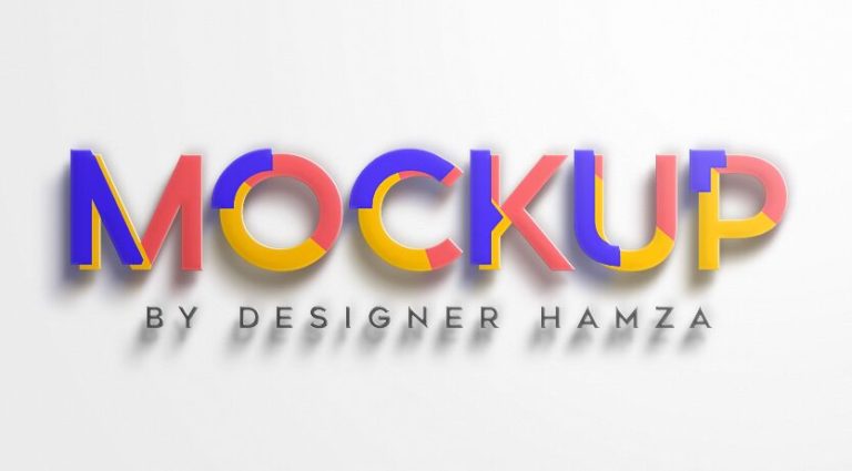 Colorful 3D Logo Mockup PSD