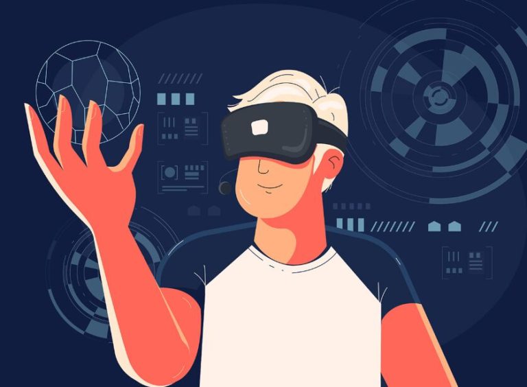 Man In VR Illustration For Illustrator