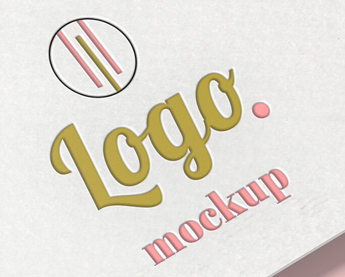 Letterpress Logo Mockup PSD