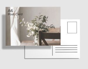 A6 Size Post Card Mockup PSD