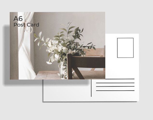 A6 Size Post Card Mockup PSD