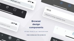 iOS Style Mobile Browser Templates Adobe XD