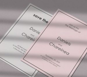 Vintage Wedding Invitation Suite Mockup PSD