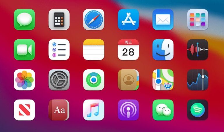 24 Big Sur App Icons Sketch