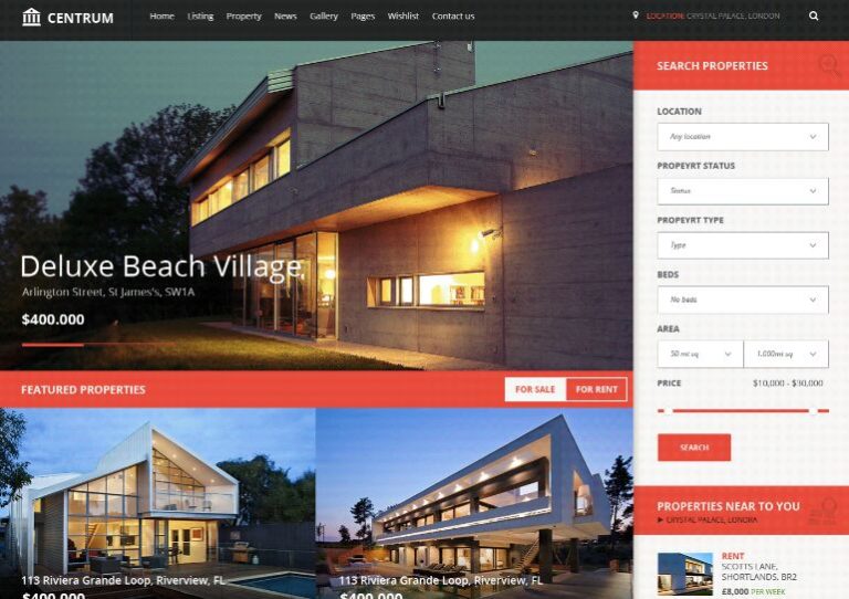 Centrum Real Estate Web Template PSD