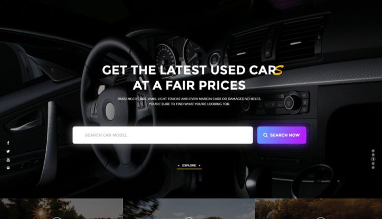 Car Auction Web UI Template For Adobe XD