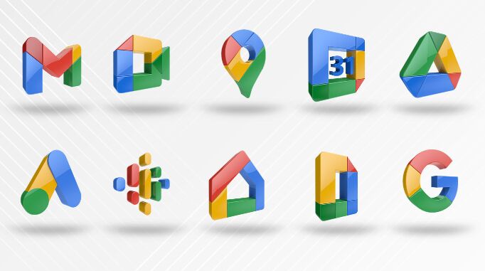 3D Google App Icons