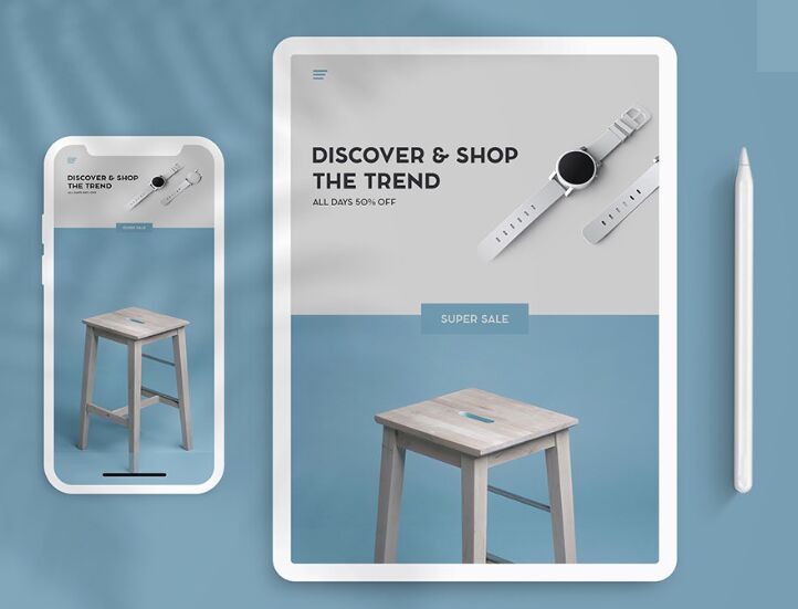 iPad & iPhone Clay PSD Mockup