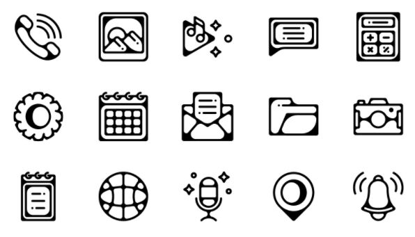 Essential Mobile App Icons Vector