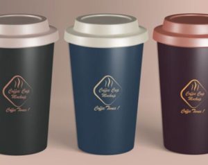 Glossy Coffee Cup PSD Mockups