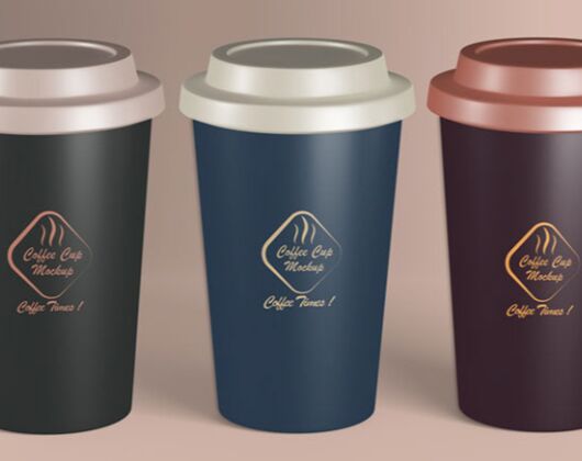 Glossy Coffee Cup PSD Mockups