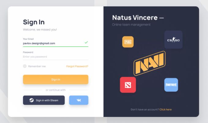 Elegant Sign in Sign up Template Figma