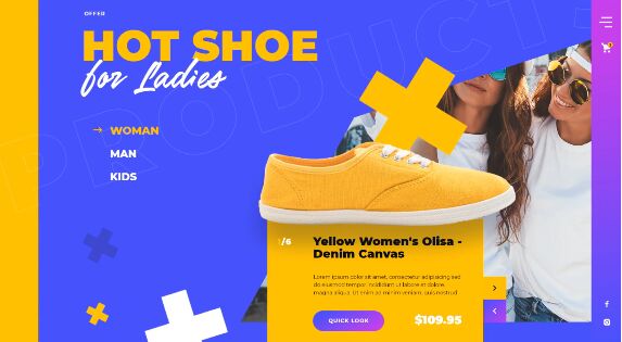 Footware Online Shop Web Template For Adobe XD