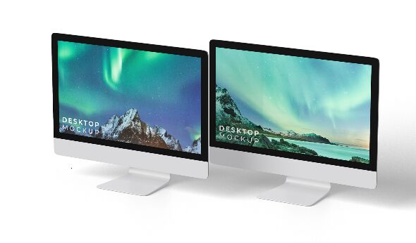 Realistic Desktop (iMac) PSD Mockup