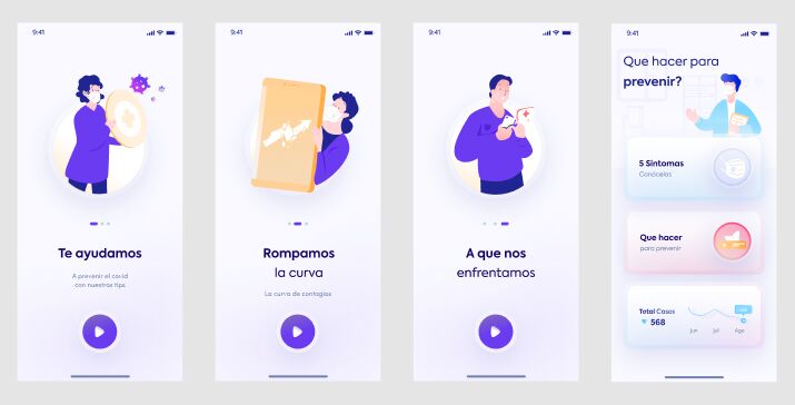 Glassmorphism Style COVID App UI Figma