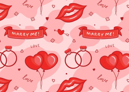 Seamless Love Pattern Vector