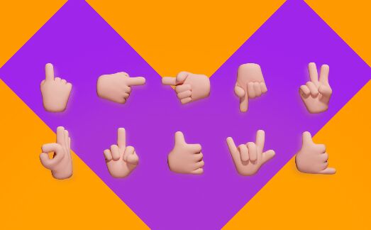 10 3D Hand (Gesture) Icons