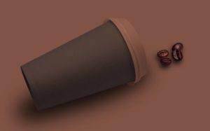 Fallen Coffee Cup PSD Mockup