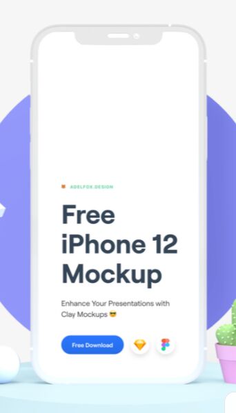 iPhone 12 Clay Mockup For Sketch & Figma