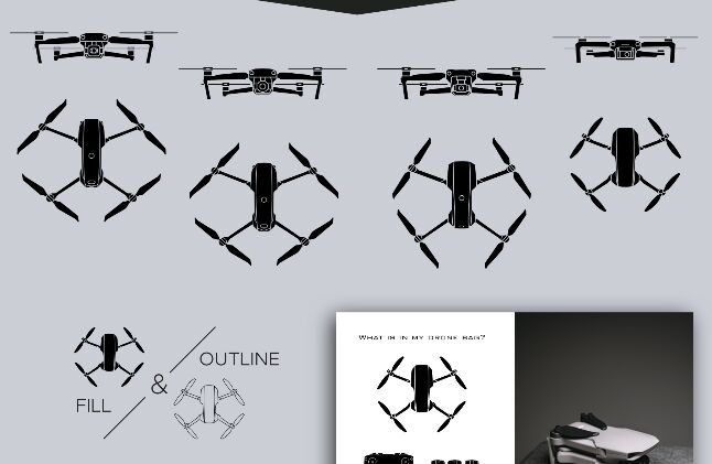 Drone Icons Set (PNG & SVG)