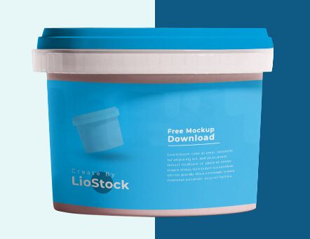 Ice Cream Pot PSD Mockup