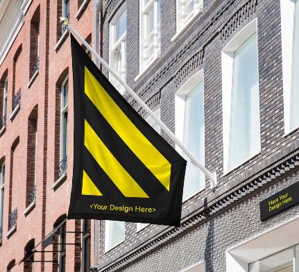 Realistic Store Flag Mockup PSD