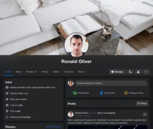 Facebook Website Mockup For Adobe XD