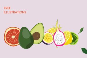 12 Minimal Fruit Illustrations Figma