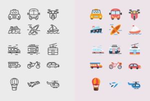 15 Transportation Icons Vector