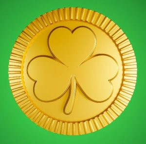 Saint Patrick Shamrock Gold Coin PSD