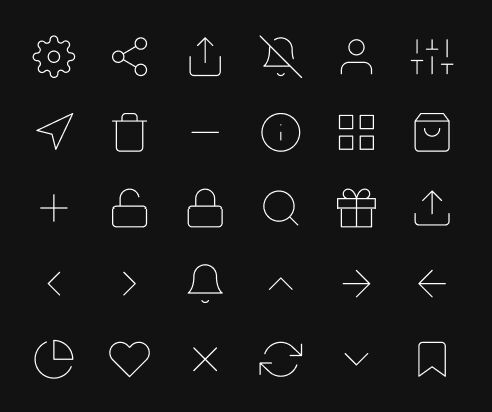 30 Thin Line UI Icons Figma