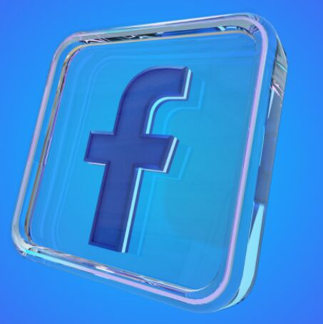 3D Glass Facebook Icon PSD