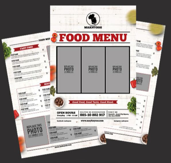 A4 Restaurant Food Menu Template PSD