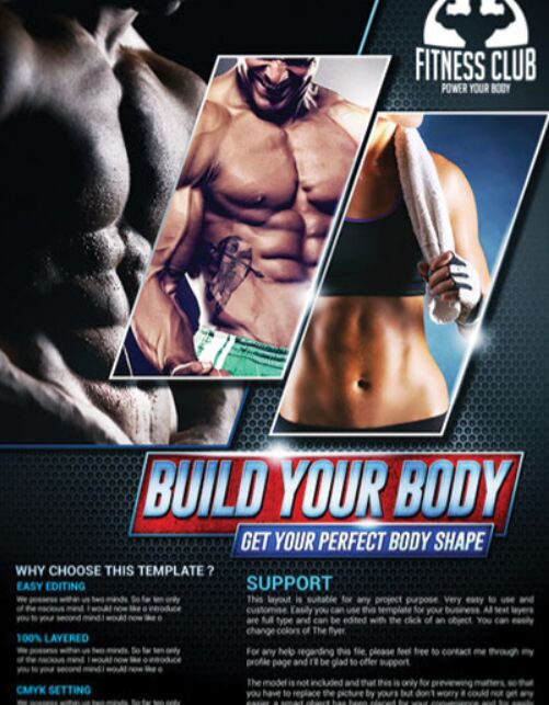 Fitness Club GYM Template PSD