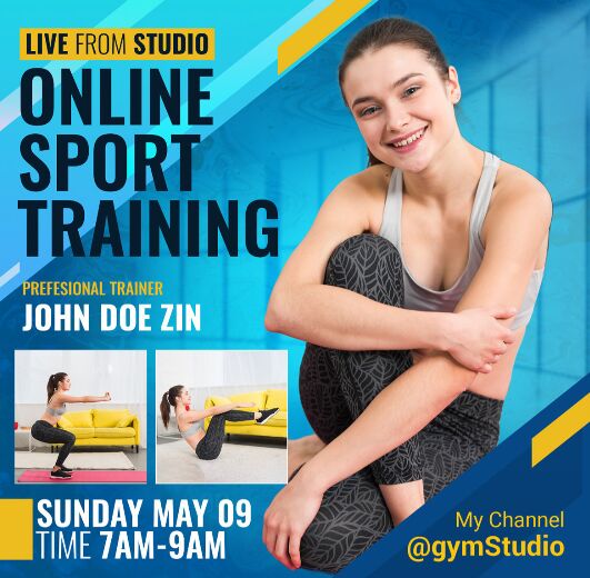 Online Sport Training Social Media Post Template PSD