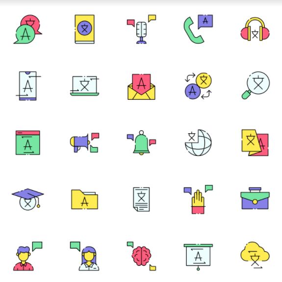 25 Translator Icons Vector